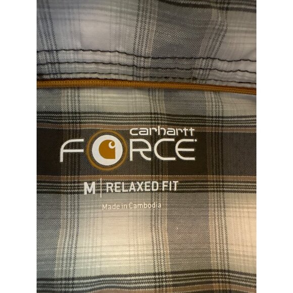 Carhartt Force Relaxed Fit Plaid Short Sleeve Shirt Size M - Picture 3 of 8